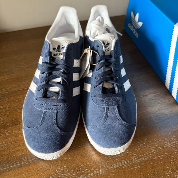 Adidas Unisex Navy Blue Gazelle Suede Sneakers- Size M6.5/W7.5 (Fits Like 8.5) - Picture 3 of 12